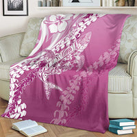 Hawaii Puakenikeni And Maile Lei Blanket Pink Polynesian Shark Tattoo DT05