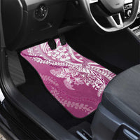 Hawaii Puakenikeni And Maile Lei Car Mats Pink Polynesian Shark Tattoo DT05