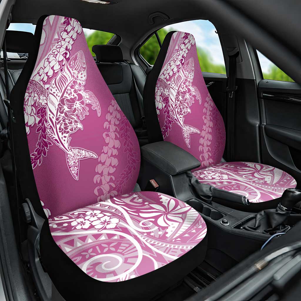 Hawaii Puakenikeni And Maile Lei Car Seat Cover Pink Polynesian Shark Tattoo DT05