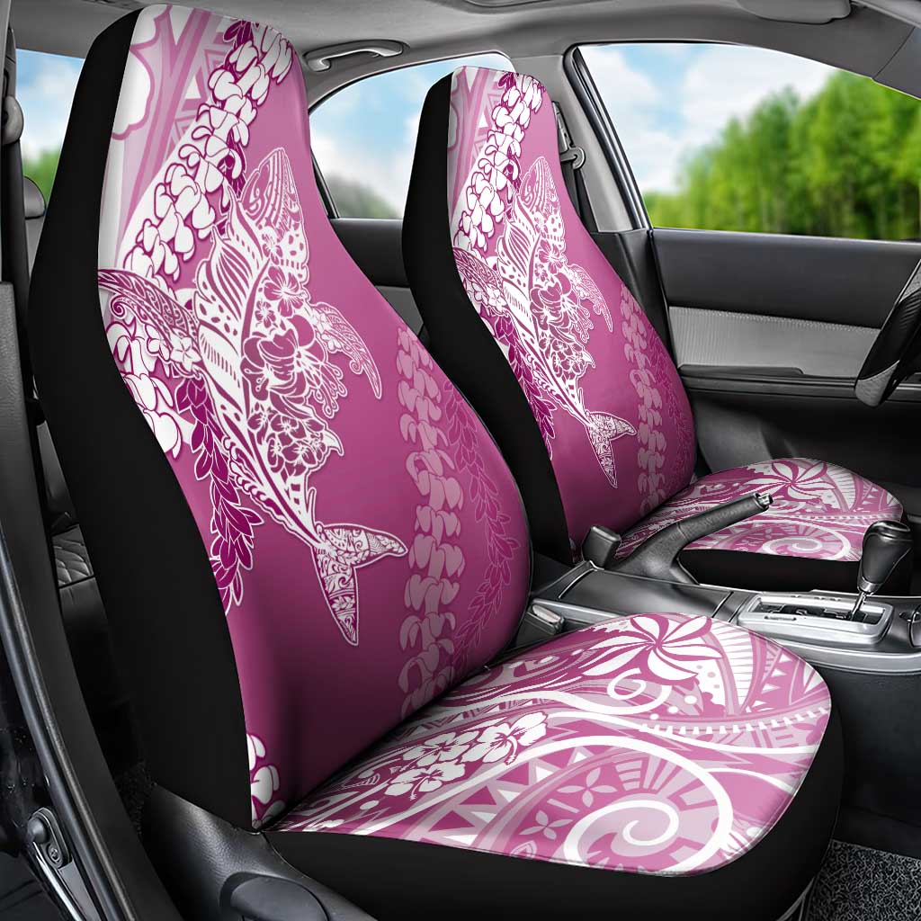 Hawaii Puakenikeni And Maile Lei Car Seat Cover Pink Polynesian Shark Tattoo DT05