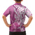 Hawaii Puakenikeni And Maile Lei Family Matching Puletasi and Hawaiian Shirt Pink Polynesian Shark Tattoo DT05