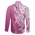 Hawaii Puakenikeni And Maile Lei Family Matching Puletasi and Hawaiian Shirt Pink Polynesian Shark Tattoo DT05
