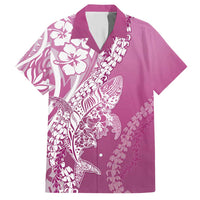 Hawaii Puakenikeni And Maile Lei Hawaiian Shirt Pink Polynesian Shark Tattoo DT05