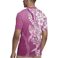 Hawaii Puakenikeni And Maile Lei Rugby Jersey Pink Polynesian Shark Tattoo DT05 - Polynesian Pride