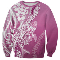 Hawaii Puakenikeni And Maile Lei Sweatshirt Pink Polynesian Shark Tattoo DT05 Unisex Pink - Polynesian Pride