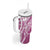 Hawaii Puakenikeni And Maile Lei Tumbler With Handle Pink Polynesian Shark Tattoo DT05