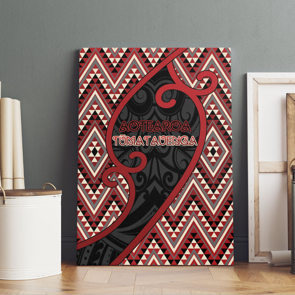 Aotearoa Atua Tumatauenga Canvas Wall Art God Of War Koru Patterns