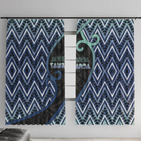 Aotearoa Atua Tangaroa Window Curtain God Of Ocean Koru Patterns
