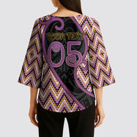 Custom Aotearoa Atua Rongomatane Kimono Sleeve Blouse God Of Cultivated Foods Koru Patterns
