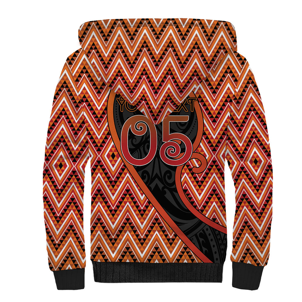 Custom Aotearoa Atua Ruaumoko Sherpa Hoodie God Of Volcanoes Koru Patterns