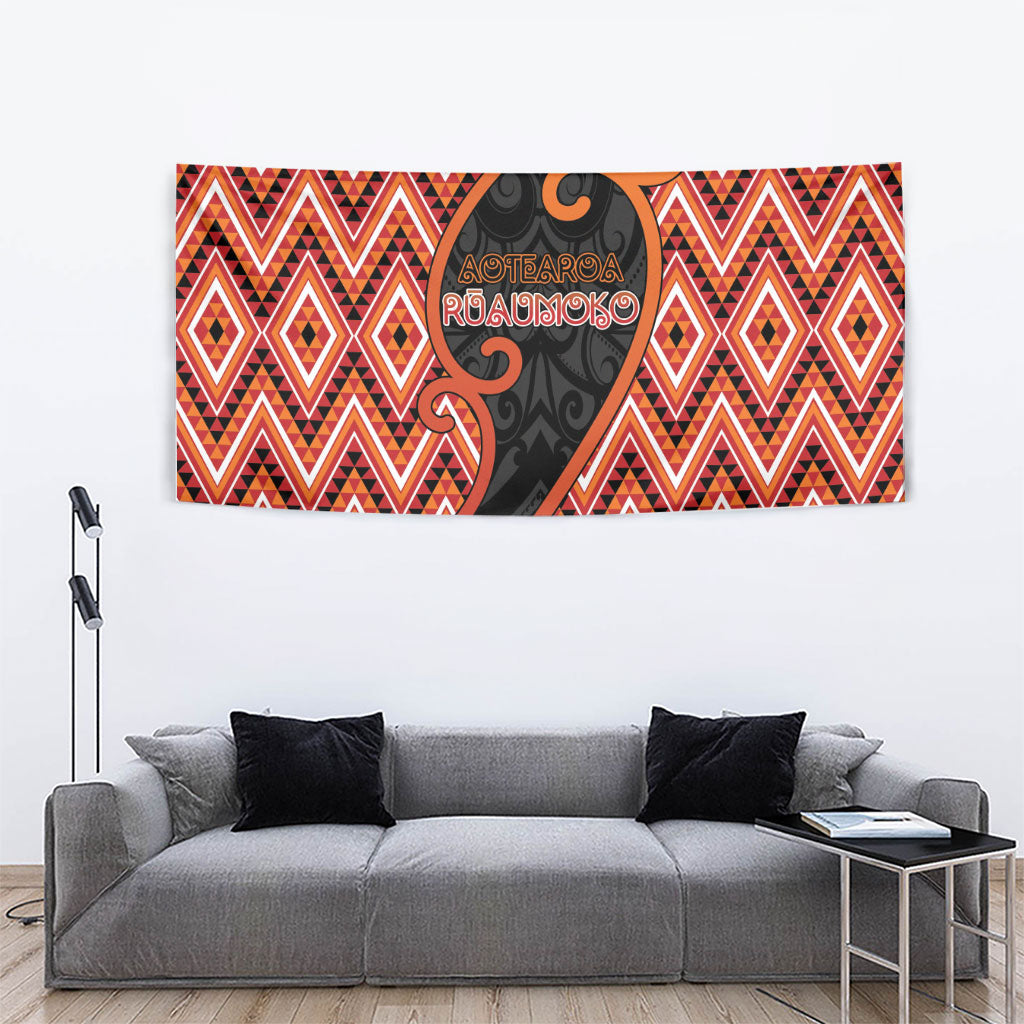 Aotearoa Atua Ruaumoko Tapestry God Of Volcanoes Koru Patterns