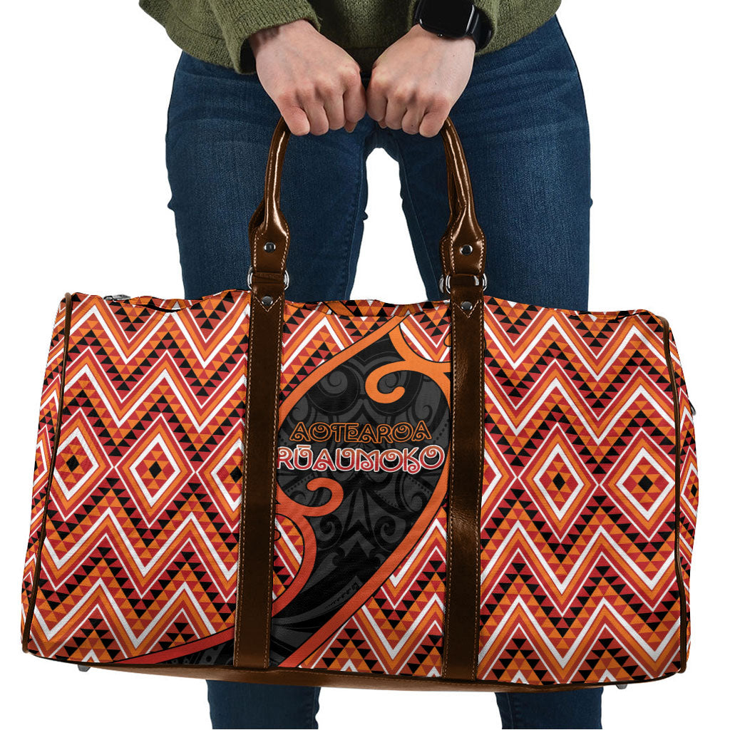 Aotearoa Atua Ruaumoko Travel Bag God Of Volcanoes Koru Patterns