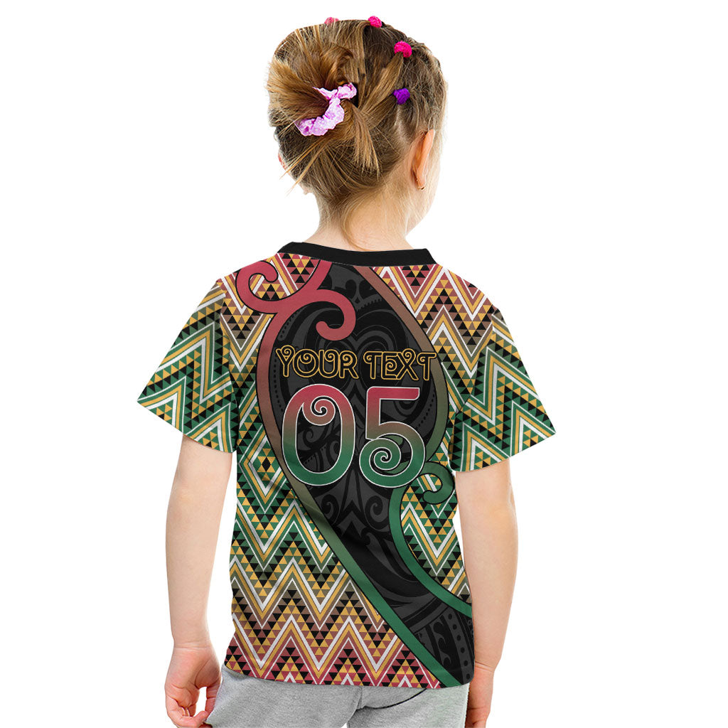 Custom Aotearoa Atua Maui Kid T Shirt Demigod Hero And Trickster Koru Patterns