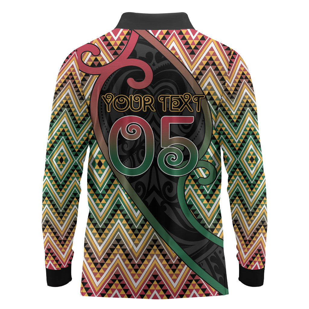 Custom Aotearoa Atua Maui Long Sleeve Polo Shirt Demigod Hero And Trickster Koru Patterns