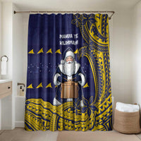 Tokelau Christmas Bathroom Set Santa With Tuluma Xmas Tribal Waves - Polynesian Pride