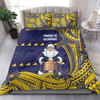 Tokelau Christmas Bedding Set Santa With Tuluma Xmas Tribal Waves DT05 - Polynesian Pride