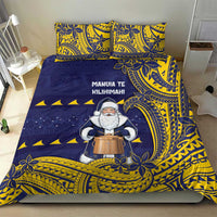 Tokelau Christmas Bedding Set Santa With Tuluma Xmas Tribal Waves DT05 - Polynesian Pride