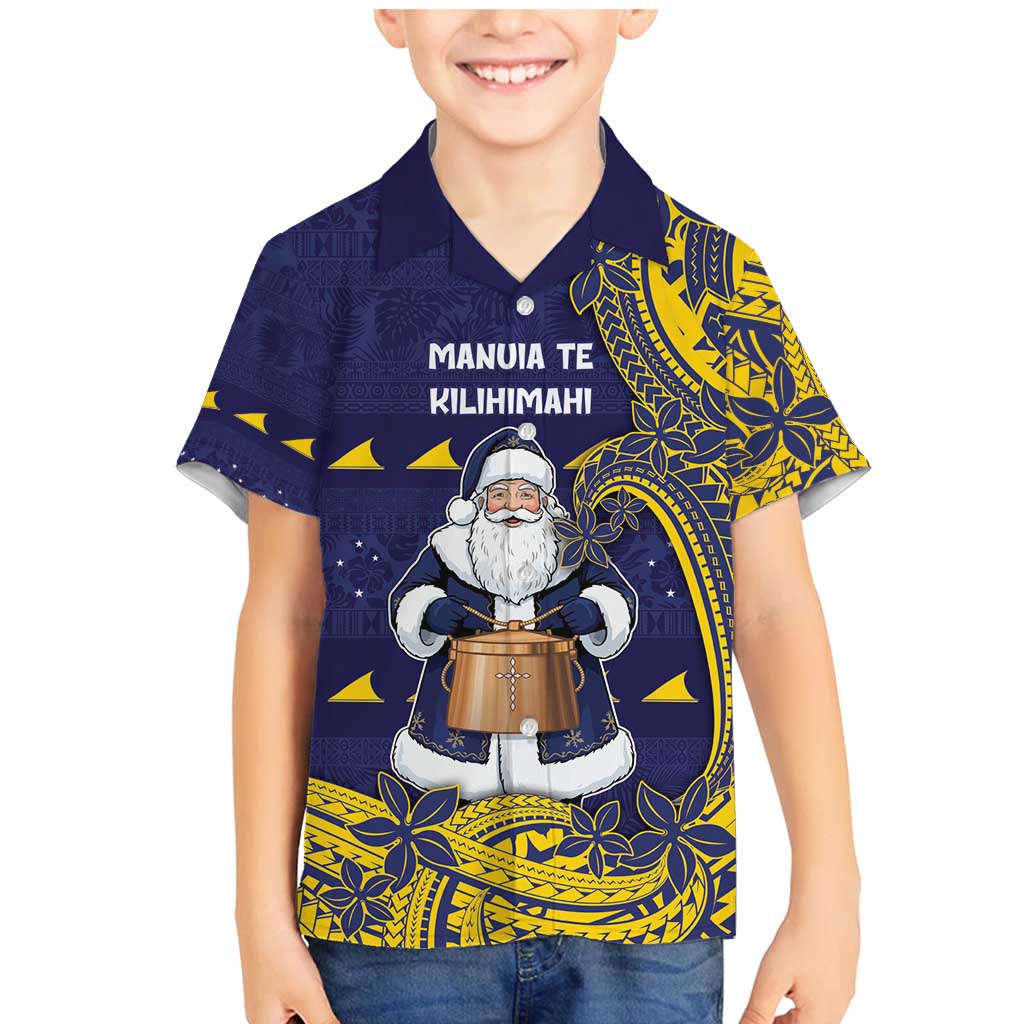 Tokelau Christmas Family Matching Mermaid Dress and Hawaiian Shirt Santa With Tuluma Xmas Tribal Waves - Polynesian Pride