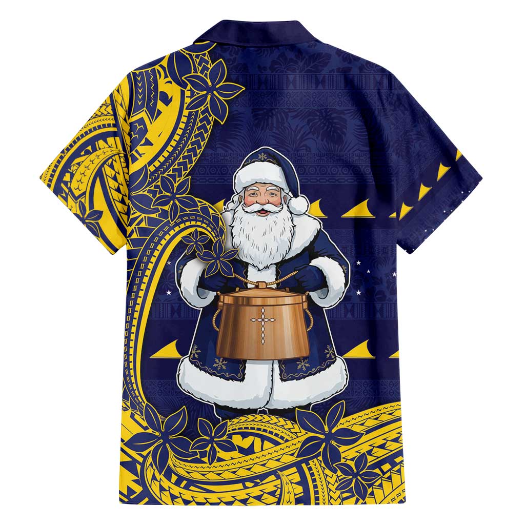 Tokelau Christmas Family Matching Tank Maxi Dress and Hawaiian Shirt Santa With Tuluma Xmas Tribal Waves - Polynesian Pride
