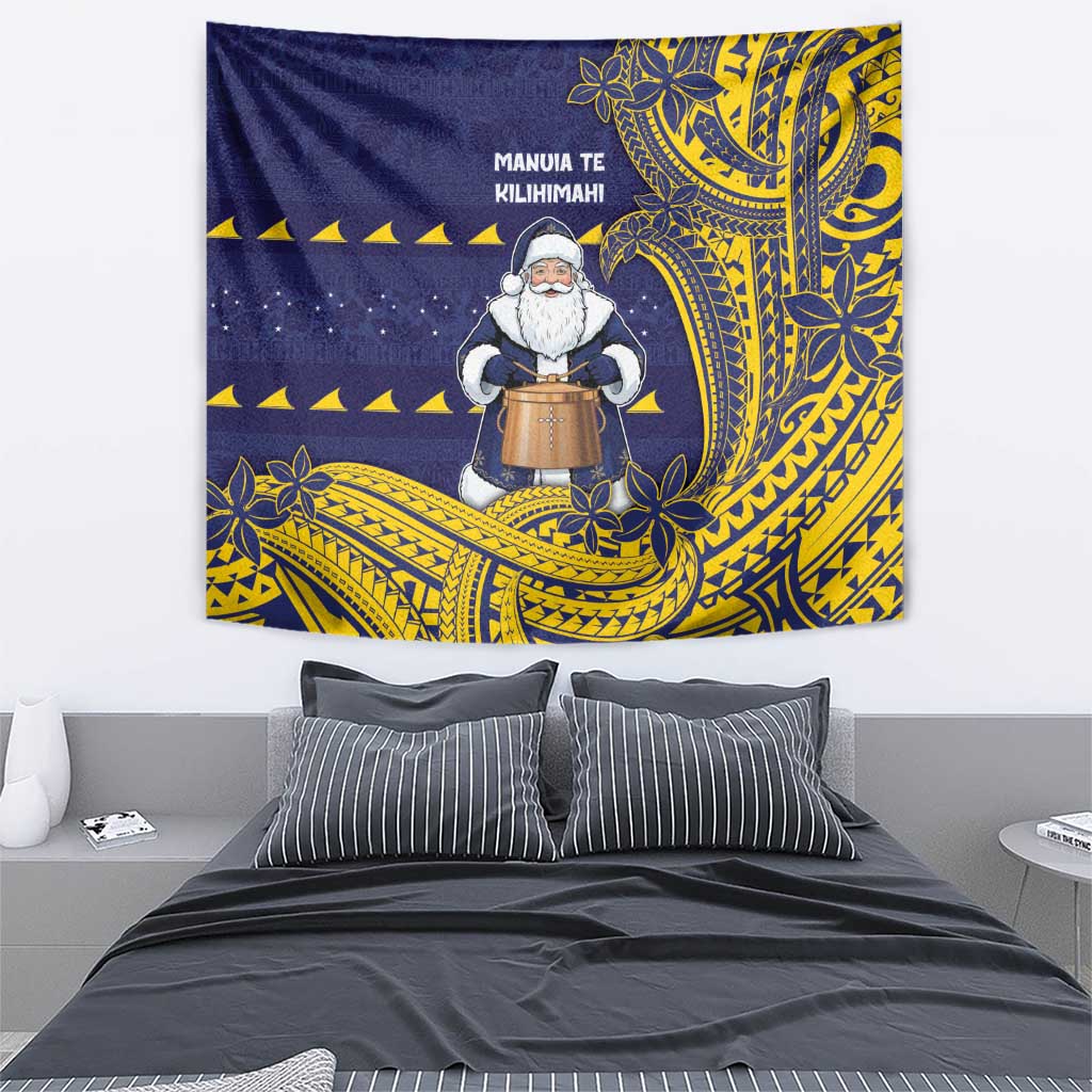 Tokelau Christmas Tapestry Santa With Tuluma Xmas Tribal Waves DT05 - Polynesian Pride