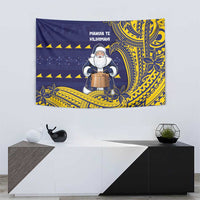 Tokelau Christmas Tapestry Santa With Tuluma Xmas Tribal Waves DT05 - Polynesian Pride