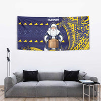 Tokelau Christmas Tapestry Santa With Tuluma Xmas Tribal Waves DT05 - Polynesian Pride