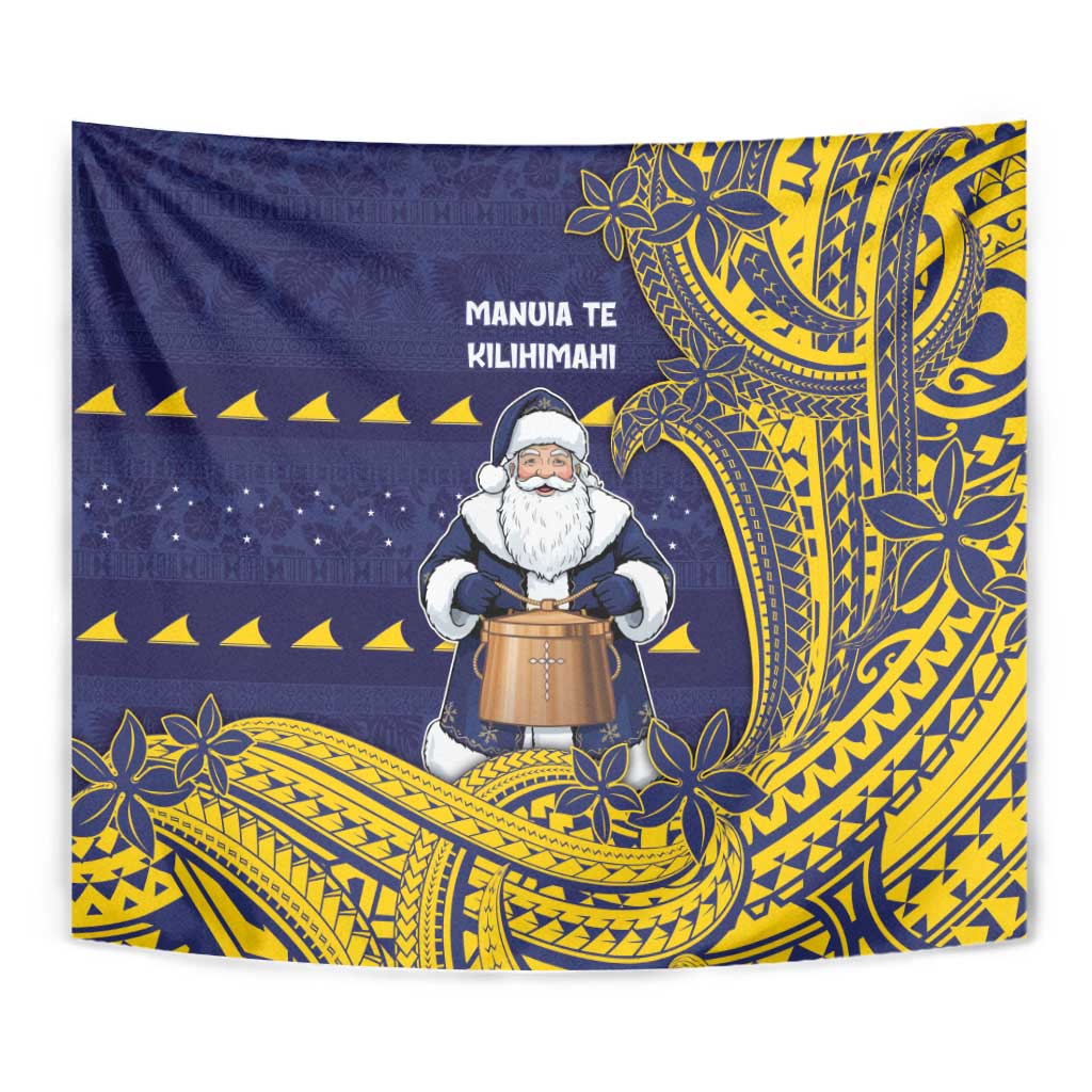 Tokelau Christmas Tapestry Santa With Tuluma Xmas Tribal Waves DT05 - Polynesian Pride