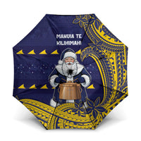 Tokelau Christmas Umbrella Santa With Tuluma Xmas Tribal Waves - Polynesian Pride