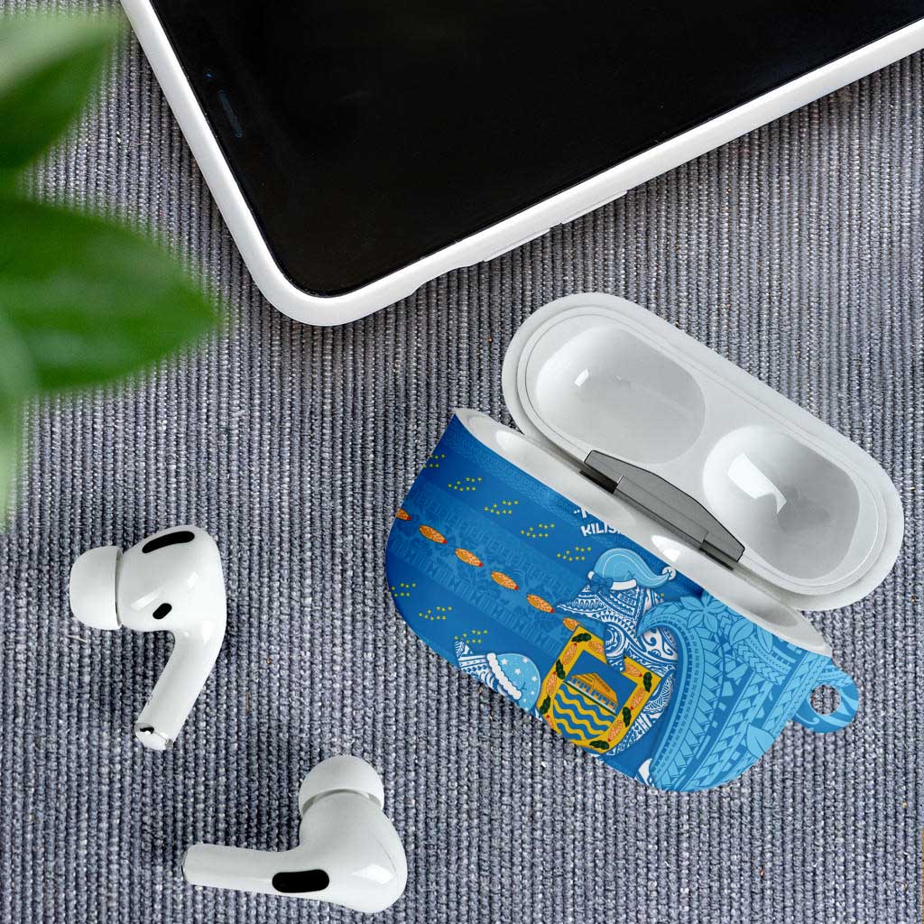 Tuvalu Christmas AirPods Case Dolphins Santa Xmas Tribal Waves - Polynesian Pride