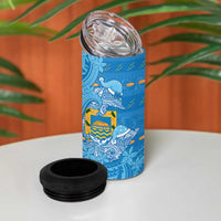Tuvalu Christmas 4 in 1 Can Cooler Tumbler Dolphins Santa Xmas Tribal Waves - Polynesian Pride