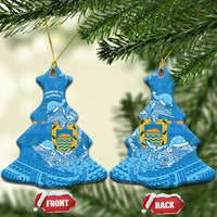 Tuvalu Christmas Ceramic Ornament Dolphins Santa Xmas Tribal Waves - Polynesian Pride