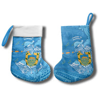 Tuvalu Christmas Stocking Dolphins Santa Xmas Tribal Waves - Polynesian Pride