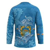 Tuvalu Christmas Hockey Jersey Dolphins Santa Xmas Tribal Waves - Polynesian Pride