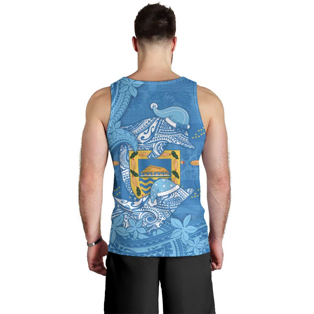 Tuvalu Christmas Men Tank Top Dolphins Santa Xmas Tribal Waves DT05 - Polynesian Pride