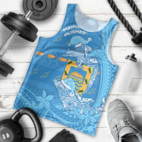 Tuvalu Christmas Men Tank Top Dolphins Santa Xmas Tribal Waves DT05 - Polynesian Pride