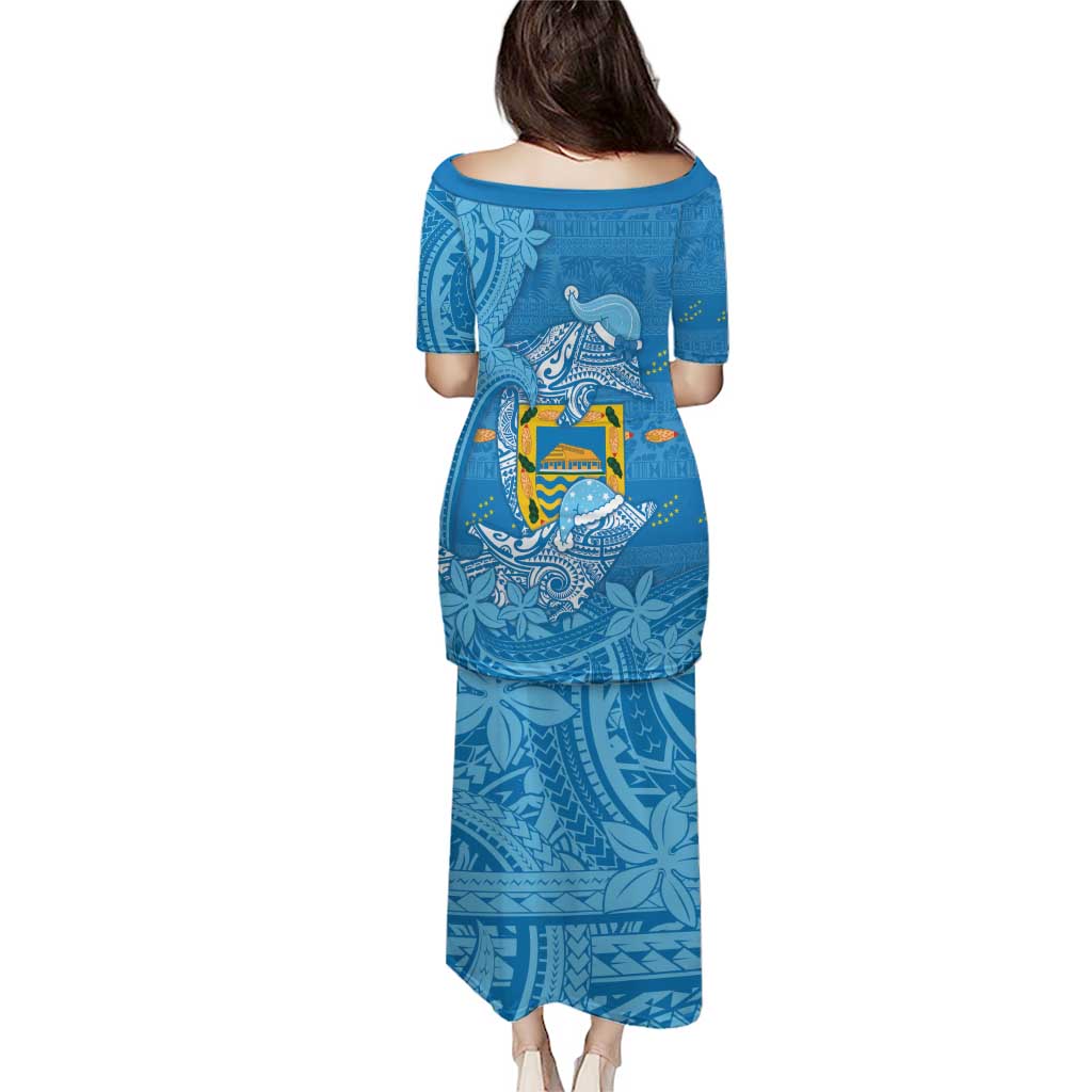 Tuvalu Christmas Puletasi Dolphins Santa Xmas Tribal Waves - Polynesian Pride