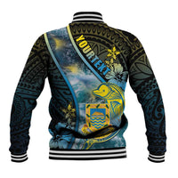 Personalised Tuvalu Baseball Jacket Dolphin On The Waves
