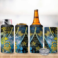 Personalised Tuvalu 4 in 1 Can Cooler Tumbler Dolphin On The Waves DT05 - Polynesian Pride
