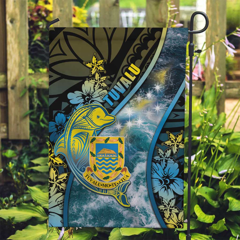 Tuvalu Garden Flag Dolphin On The Waves