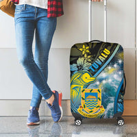 Tuvalu Luggage Cover Dolphin On The Waves DT05 - Polynesian Pride