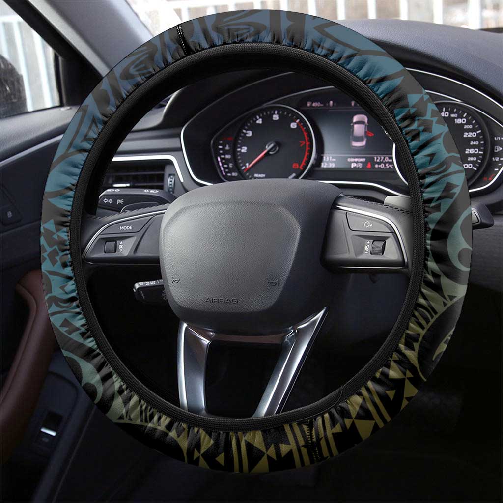 Tuvalu Steering Wheel Cover Dolphin On The Waves DT05 - Polynesian Pride