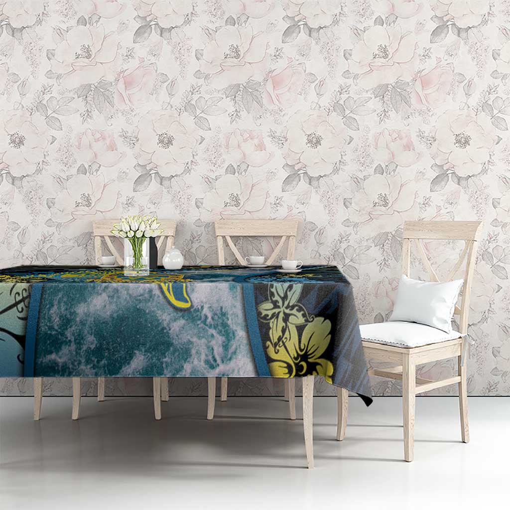 Tuvalu Tablecloth Dolphin On The Waves