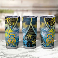 Personalised Tuvalu Tumbler Cup Dolphin On The Waves DT05 - Polynesian Pride