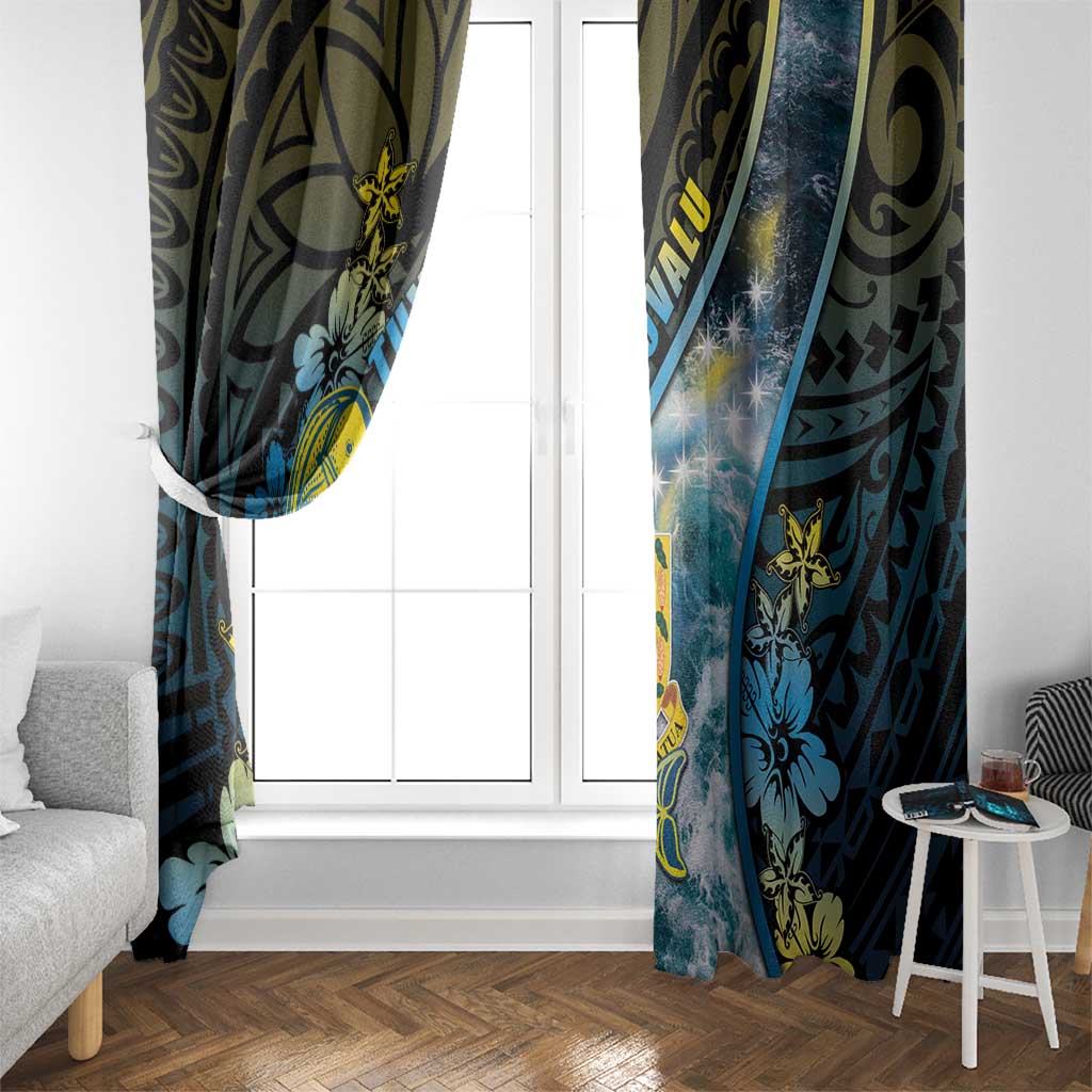 Tuvalu Window Curtain Dolphin On The Waves DT05 - Polynesian Pride