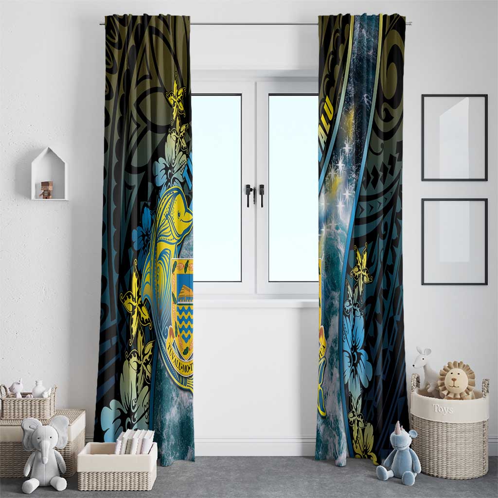Tuvalu Window Curtain Dolphin On The Waves DT05 - Polynesian Pride