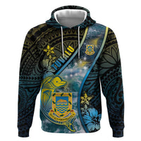 Personalised Tuvalu Zip Hoodie Dolphin On The Waves