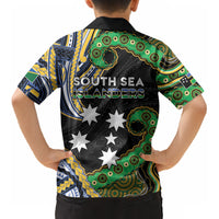 South Sea Islanders And Solomon Islands Kid Hawaiian Shirt Solomons Coat Of Arms And Southern Cross DT05 - Polynesian Pride