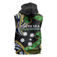 South Sea Islanders And Solomon Islands Sleeveless Hoodie Solomons Coat Of Arms And Southern Cross DT05 - Polynesian Pride