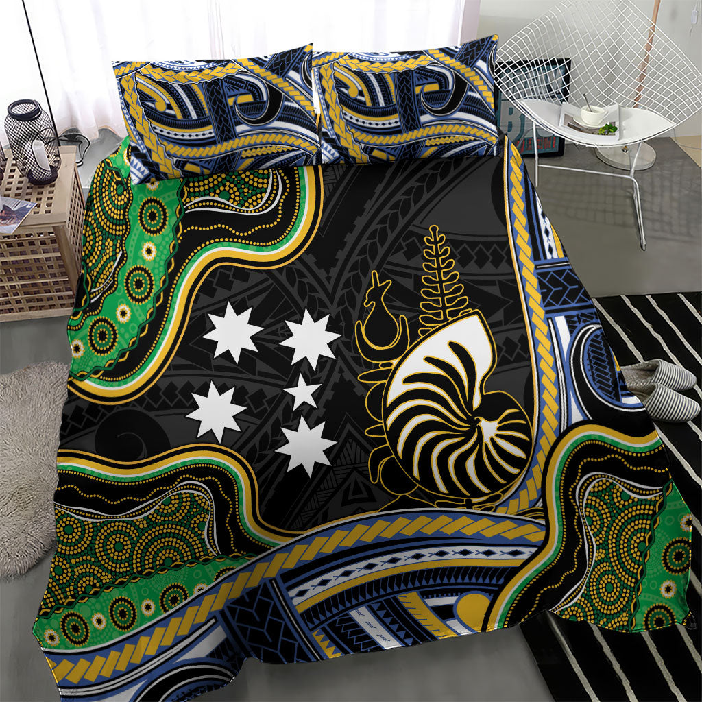 South Sea Islanders And New Caledonia Bedding Set Nautilus Shell Southern Cross Tribal Pattern DT05 - Polynesian Pride