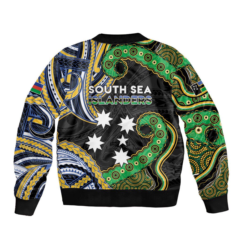 South Sea Islanders And New Caledonia Bomber Jacket Nautilus Shell Southern Cross Tribal Pattern DT05 - Polynesian Pride